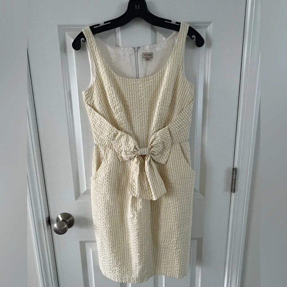 Daniel Cremieux Cream Textured Midi Dress - Picture 1 of 4